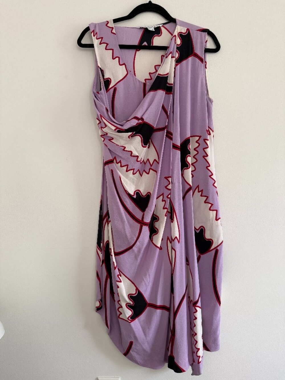 Diane Von Furstenberg Naira Short Purple Silk Dress